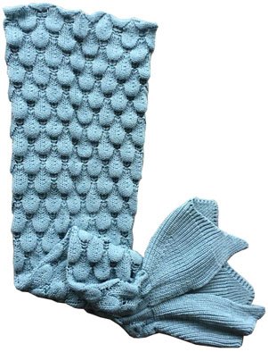 Promotional Gift Knitted Acrylic Fabric Mermaid Tail Blanket for Kids and Adults 