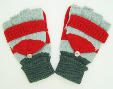 New Design Colorful Acrylic Knitted Glove, Half Finger Gloves,Fingerless Gloves with Pocket