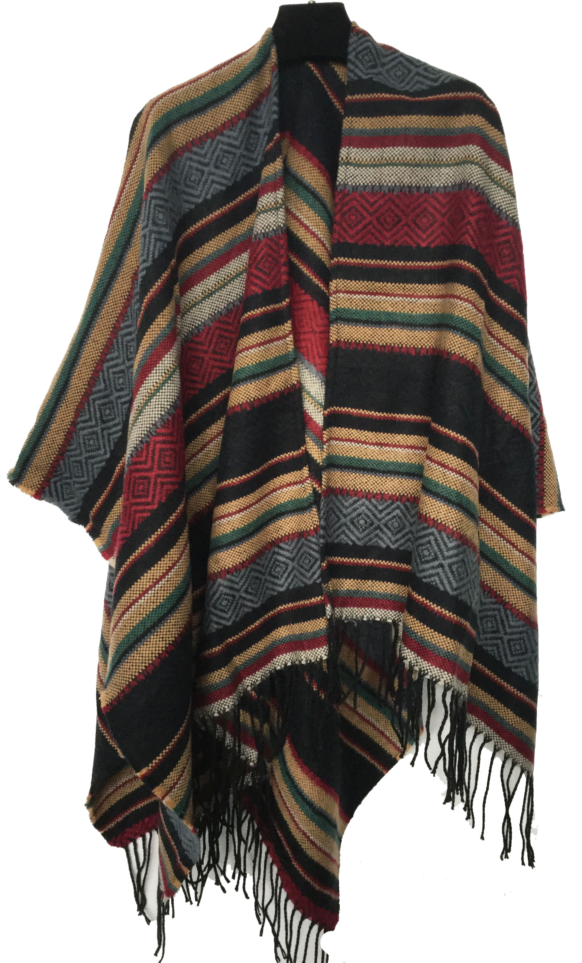 wholesale woman fashion poncho cross pattern wool scarf shawl wraps blanket